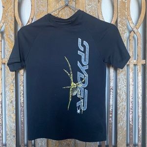 SPYDER SHORT SLEEVE OUTDOOR T SHIRT BOYS MEDIUM EXCELLENT  BLACK